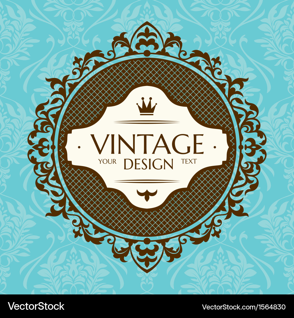 Retro Floral Frame Royalty Free Vector Image - VectorStock
