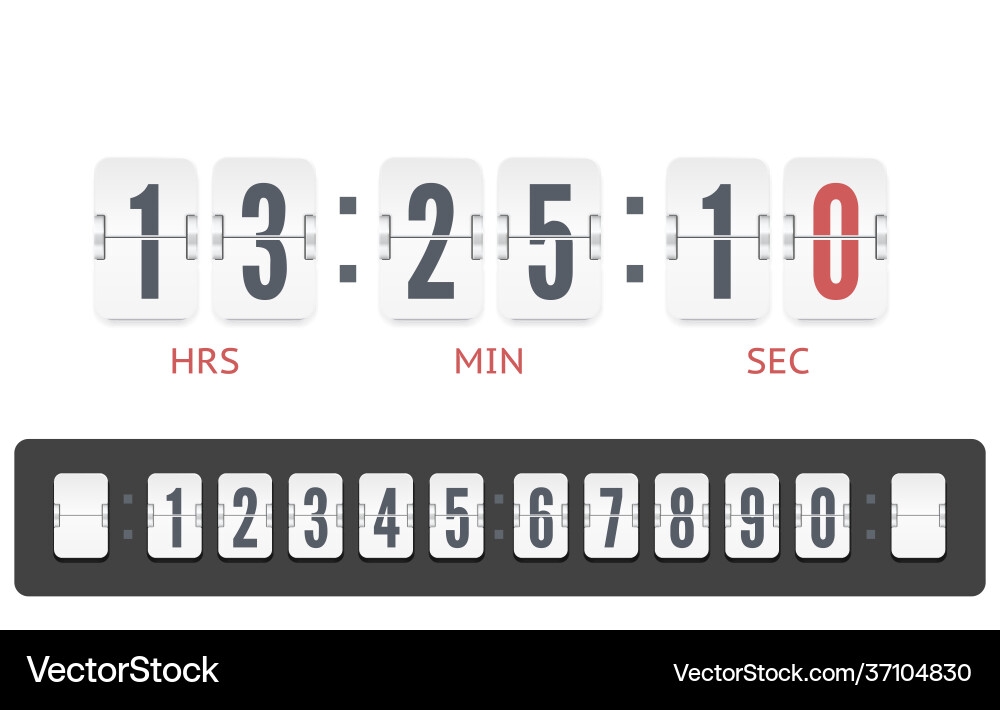 Retro Scoreboard Clock - Countdown Timer vector image