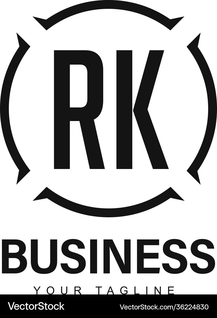 Rk initial a logo design with abstract style Rk initial a logo design with abstract style vector image