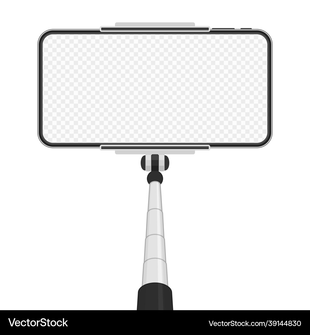 Smartphone with empty screen on monopod Smartphone with empty screen on monopod vector image