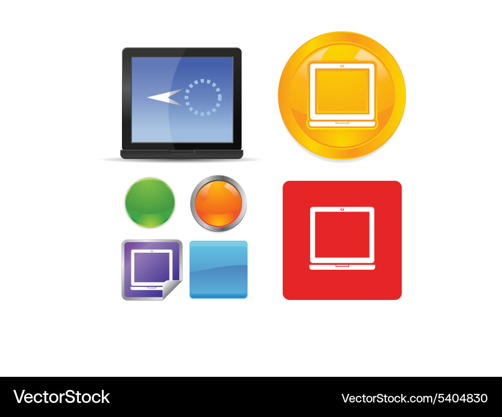 Technology and networking icon set vector image