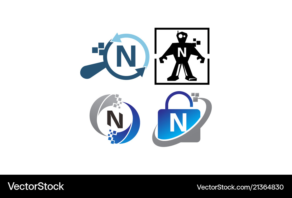 Technology application n template set Vector Image