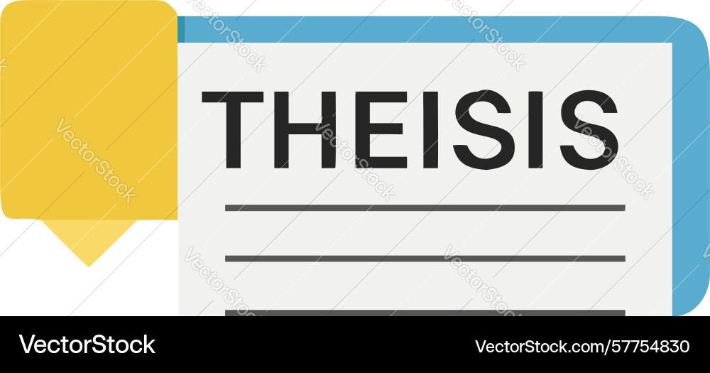 Thesis document icon academic research Vector Image
