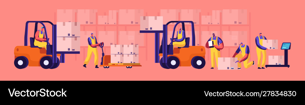 Warehouse Loading and Stacking vector image