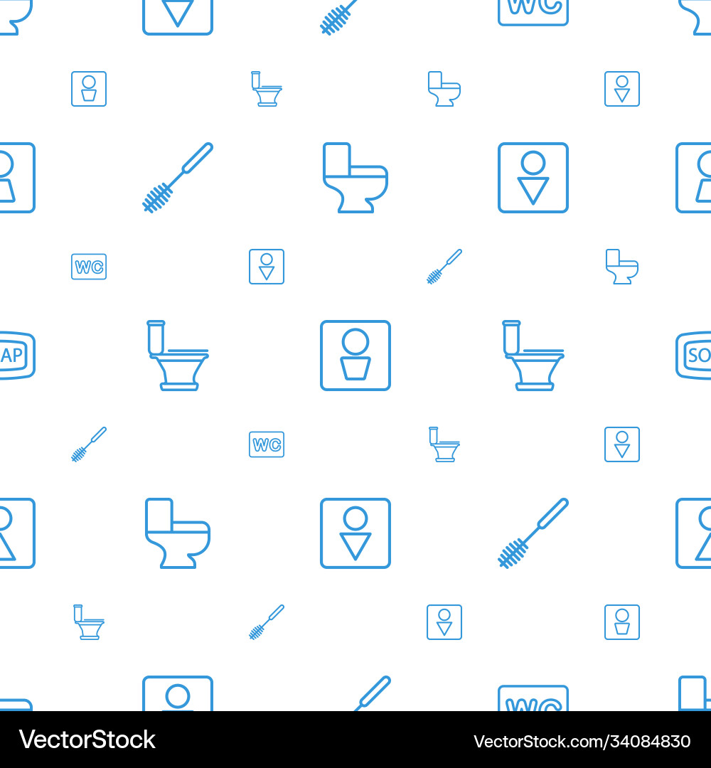 Wc icons pattern seamless white background vector image