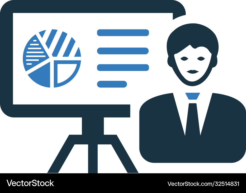 Analytics graph presentation icon design vector image