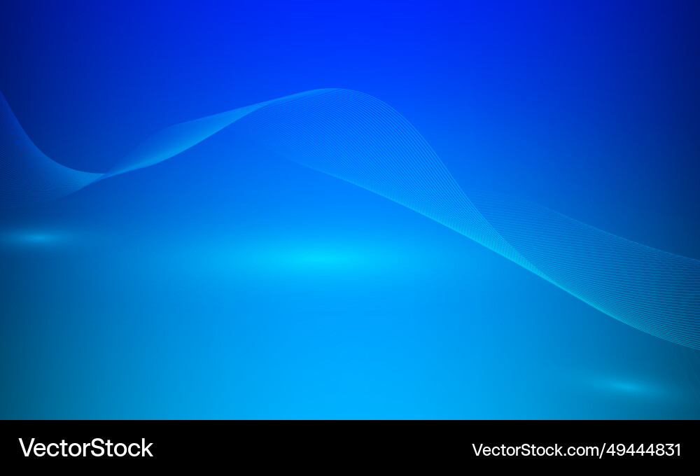 Blue abstract background with smooth lines vector image