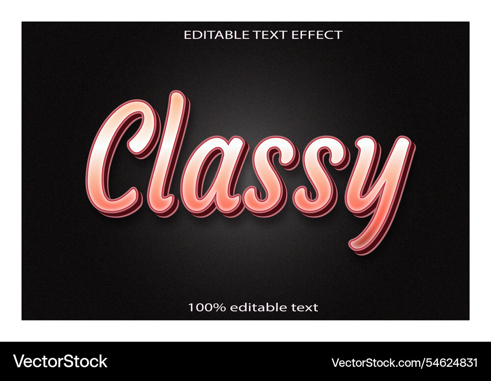 Classy editable text effect 3d emboss modern style Classy editable text effect 3d emboss modern style vector image