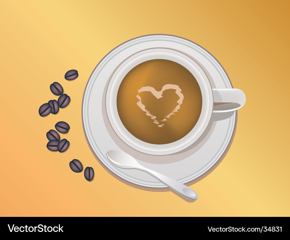 Coffee bean and cup Royalty Free Vector Image - VectorStock