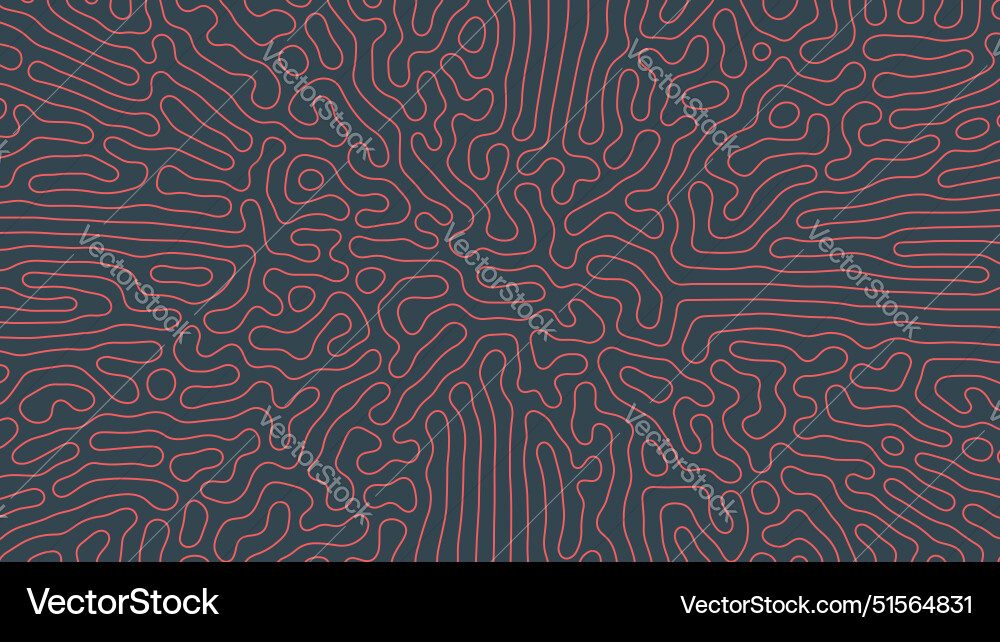 Complex Red Line Pattern - Psychedelic vector image