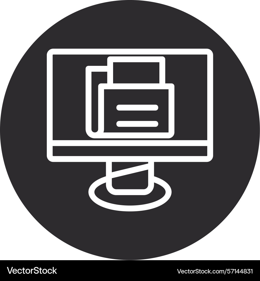 Compute inverted circle black vector image