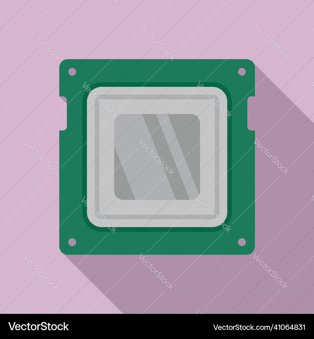 Electronic cpu icon flat computer data Electronic cpu icon flat computer data vector image