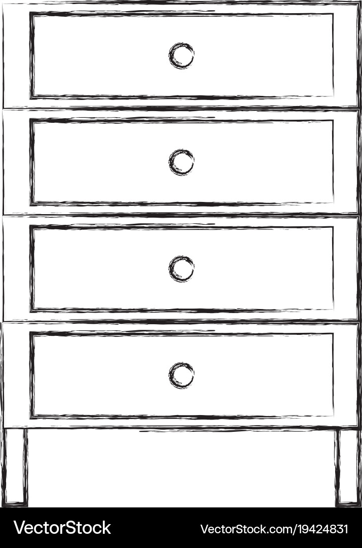 Figure cabinet archive file document with drawer Vector Image