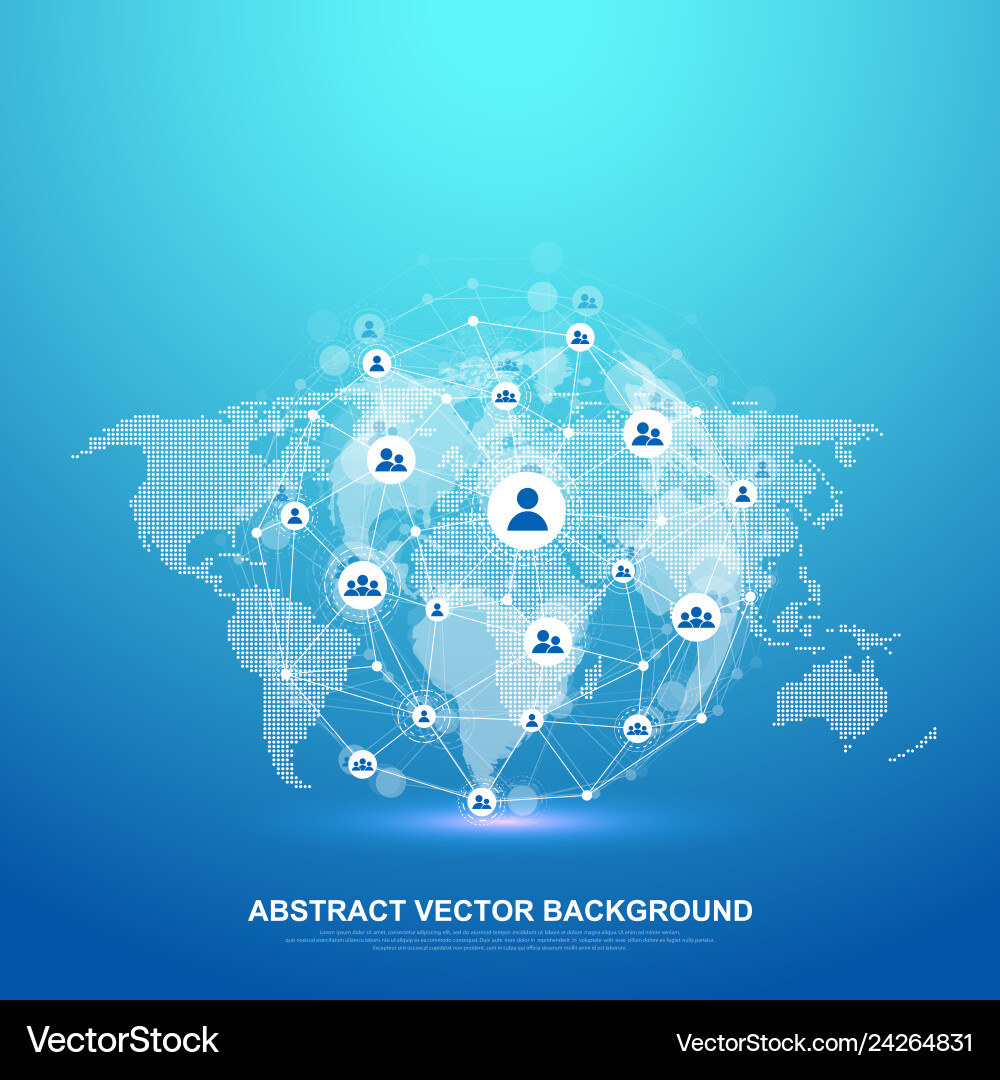 Global network connection concept big data Global network connection concept big data vector image