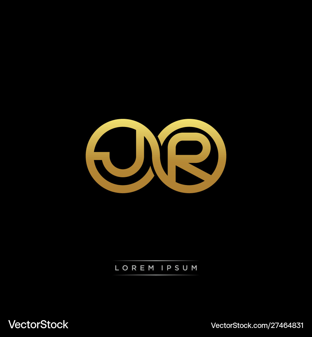 Jr initial letter linked circle capital monogram vector image
