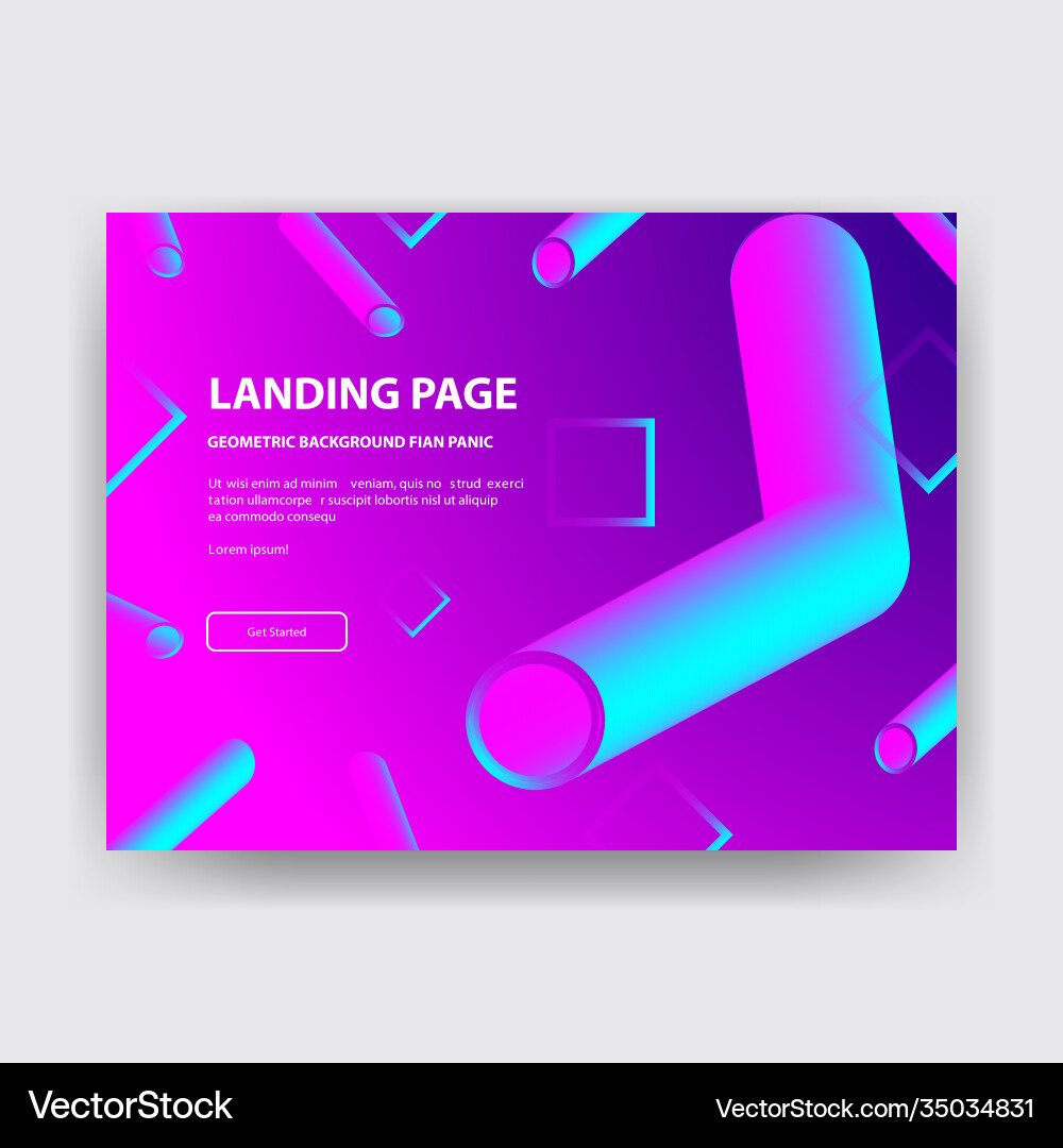 Landing page template with gradient modern webpage vector image