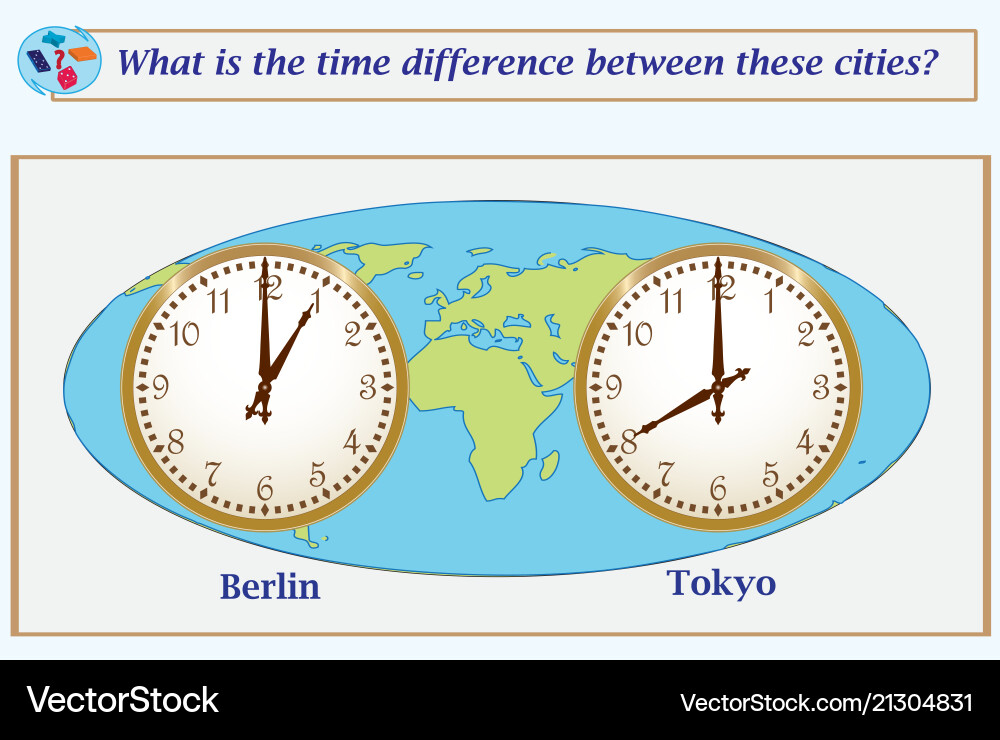 Logical task what is the time difference between Logical task what is the time difference between vector image
