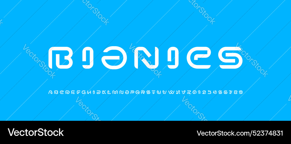 Modern font alphabet from segment line Modern font alphabet from segment line Vector Image