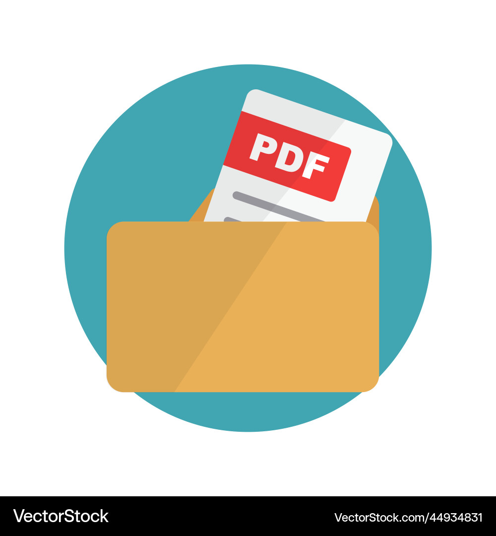 Modern pdf file and folder icons vector image