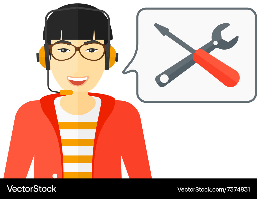 Operator of technical support vector image