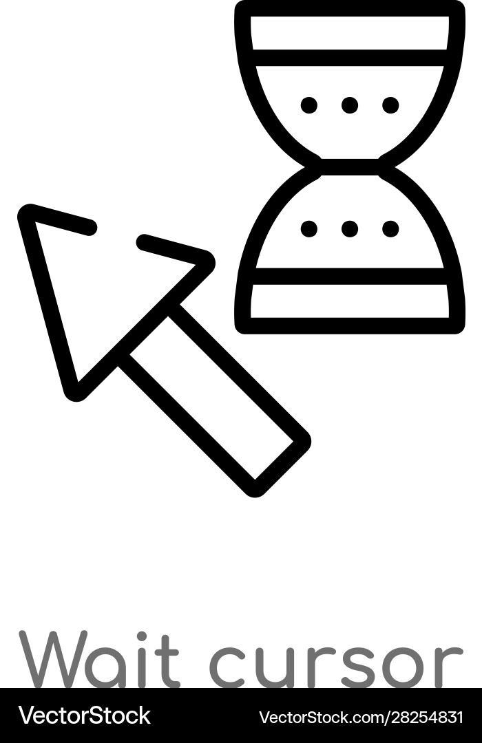 Outline wait cursor icon isolated black simple vector image