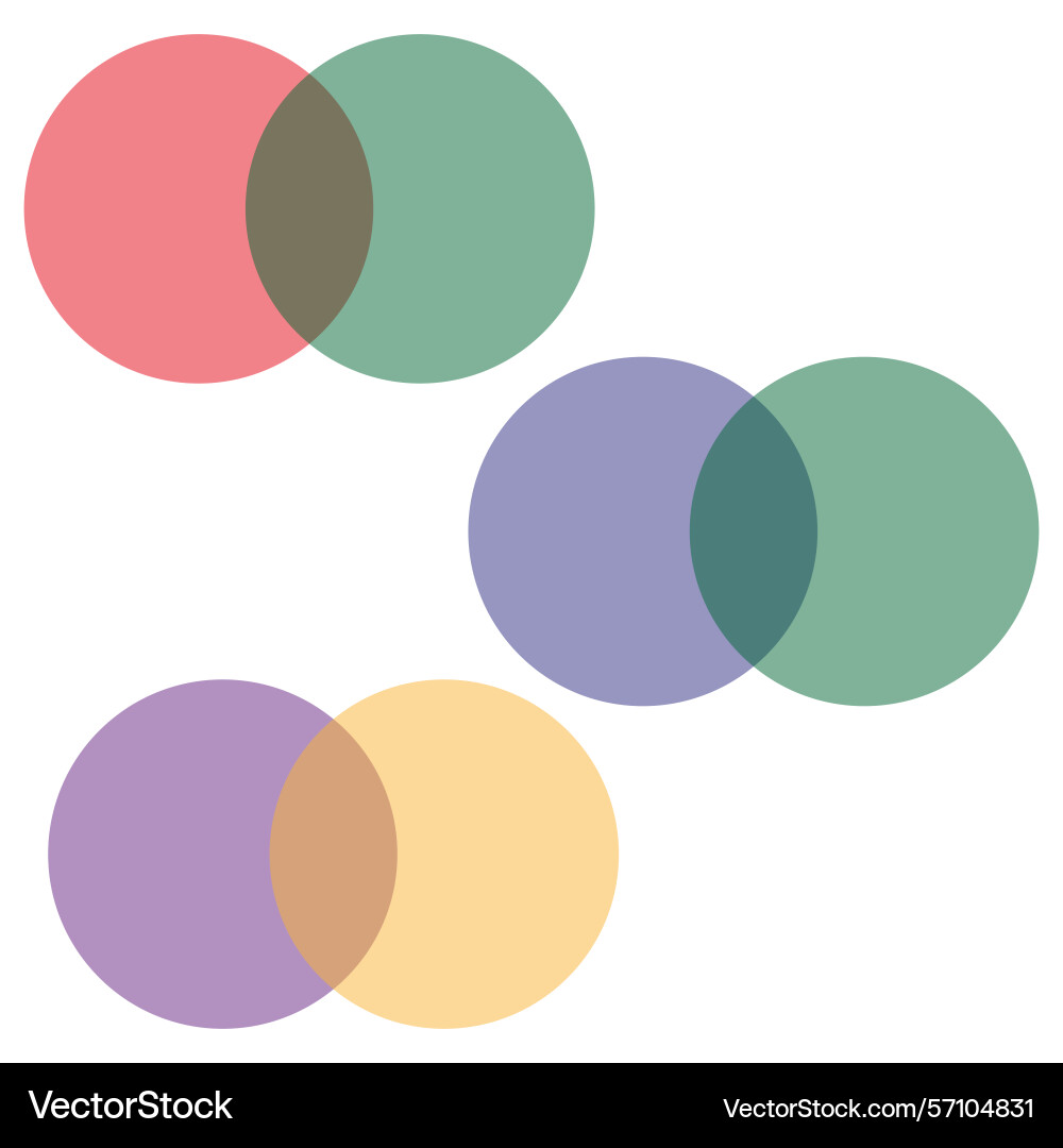 Overlapping color circles transparent round Overlapping color circles transparent round vector image
