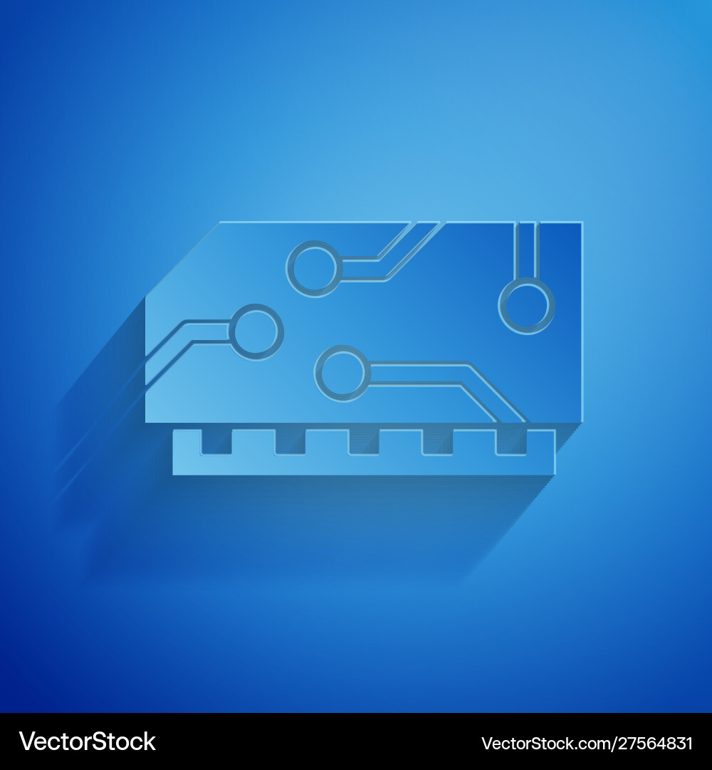 Paper cut ram random access memory icon isolated Vector Image