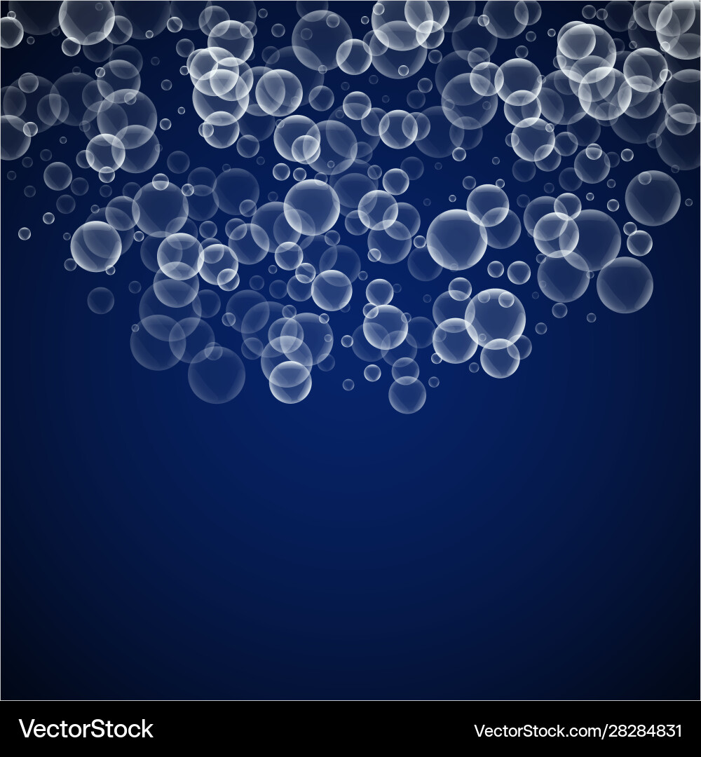 Random soap bubbles abstract background blowing b vector image