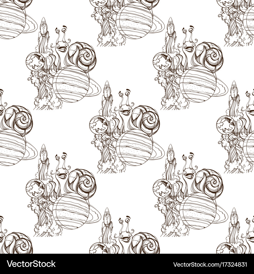 Seamless pattern of contour images vector image