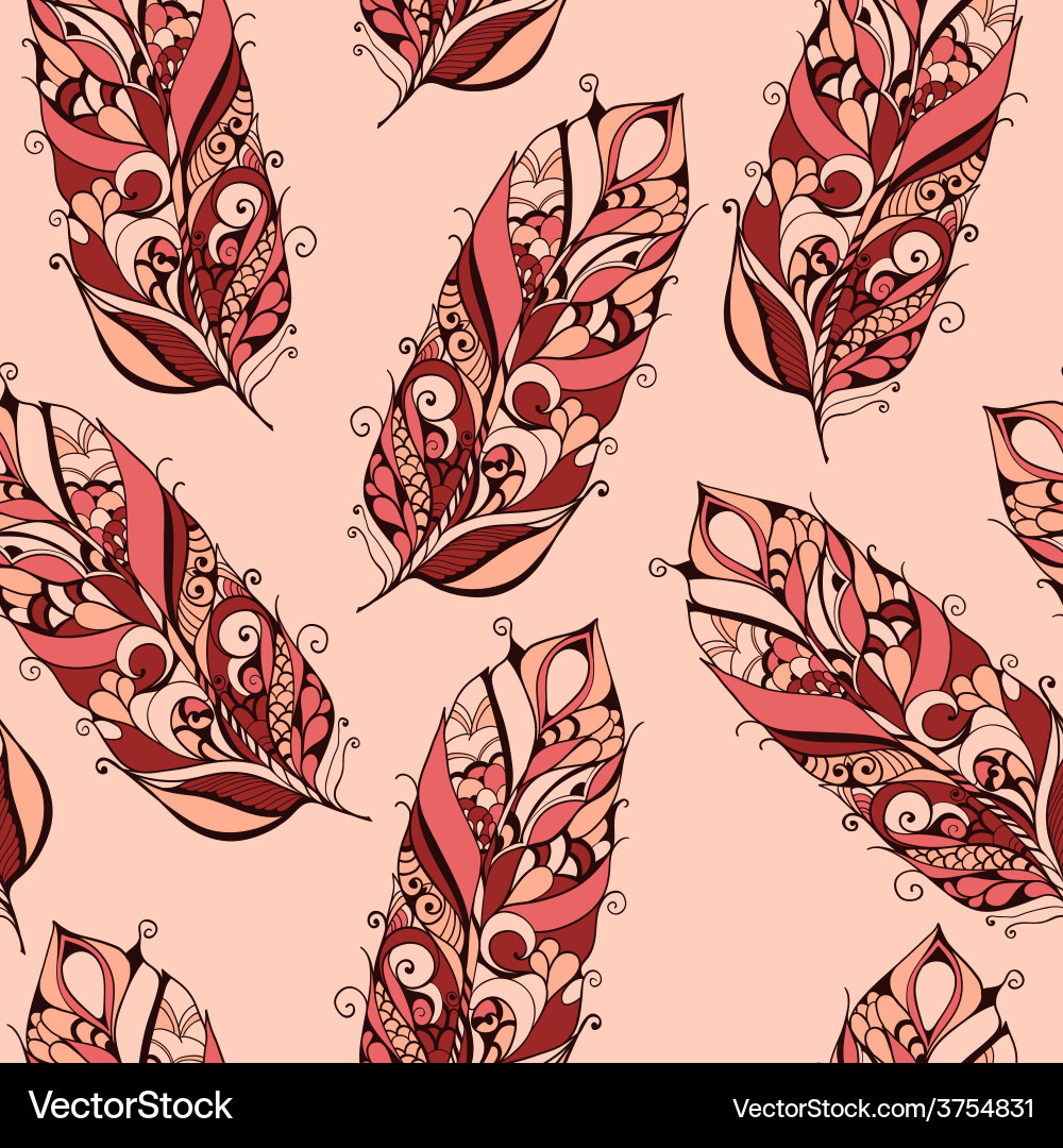 Seamless pattern with feathers Vector Image