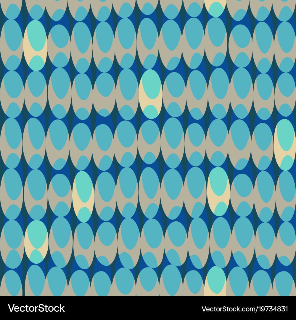 Seamless retro pattern of overlapping ovals vector image