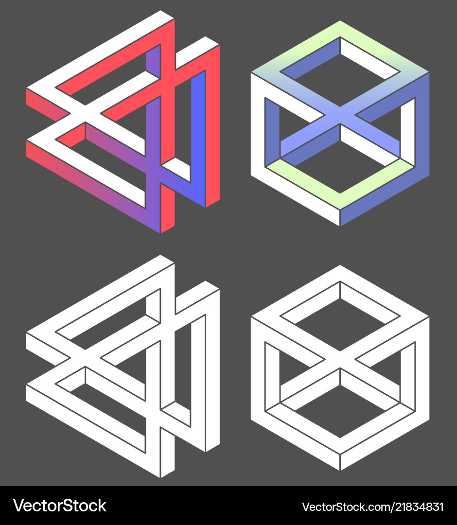 Set unreal white color vector image