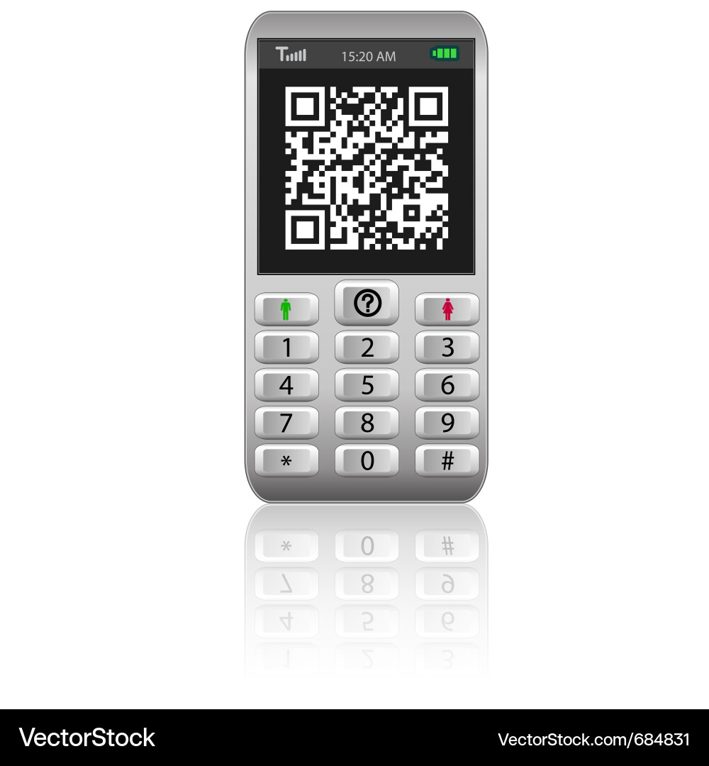 Smartphone with qr code vector image