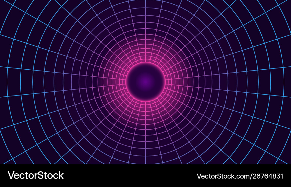 Synthwave Grid Background - Retro Sci-Fi Vector Image