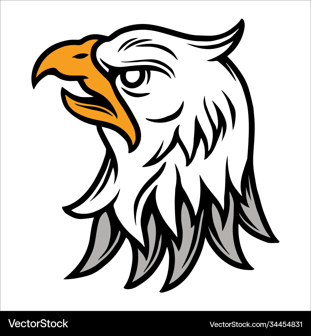 Vintage Angry Eagle Head Tattoo Vector Image