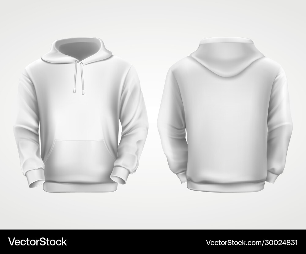 White hoodie sweatshirt sportswear mockup White hoodie sweatshirt sportswear mockup vector image