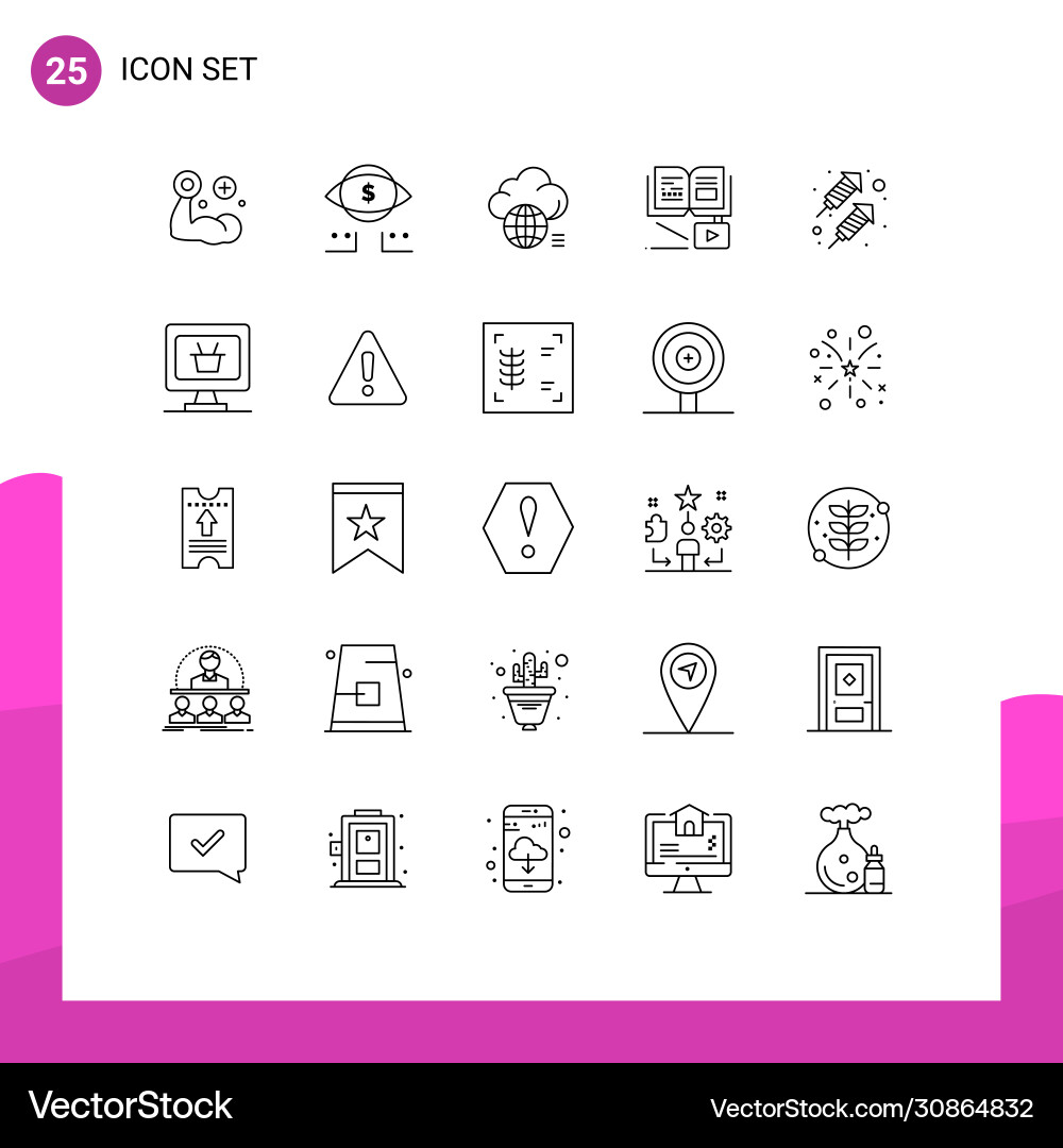 25 universal lines set for web and mobile Vector Image