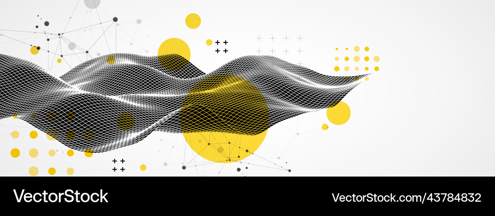 Abstract wave is made in a frame style vector image