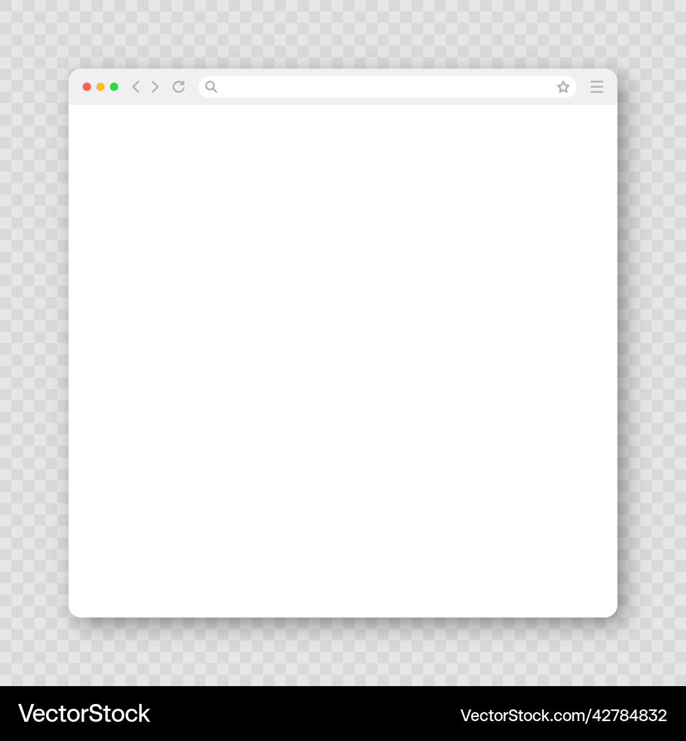 Blank web browser window with toolbar and search Blank web browser window with toolbar and search Vector Image