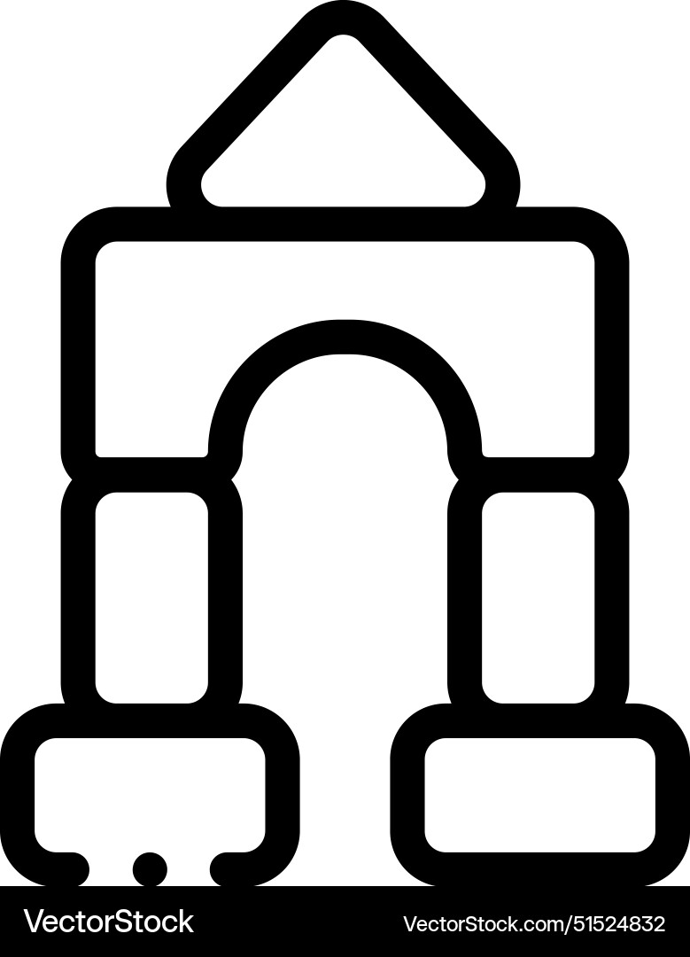 Blocks icon thin linear style design isolated Blocks icon thin linear style design isolated vector image