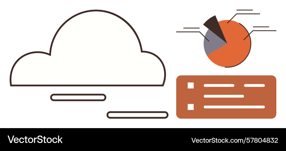 Cloud computing with data visualization vector image