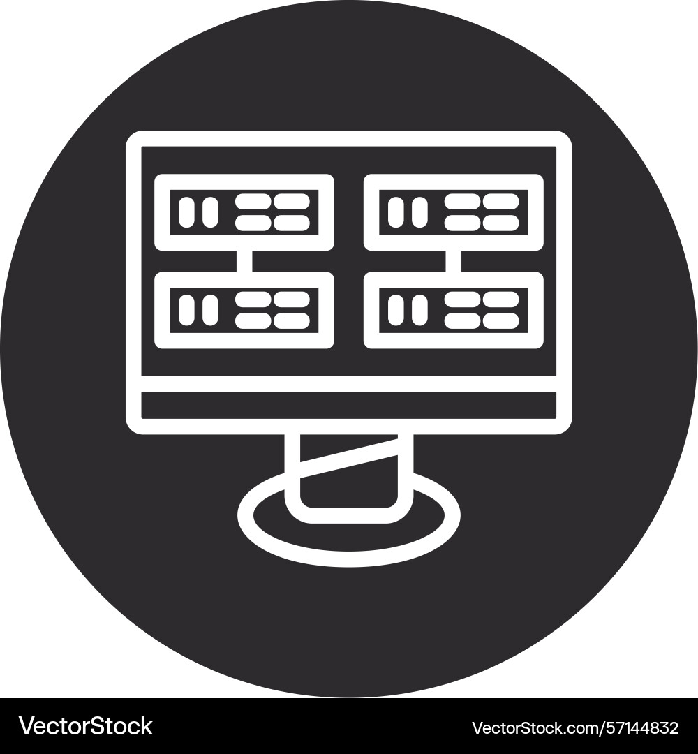 Computing inverted circle black vector image