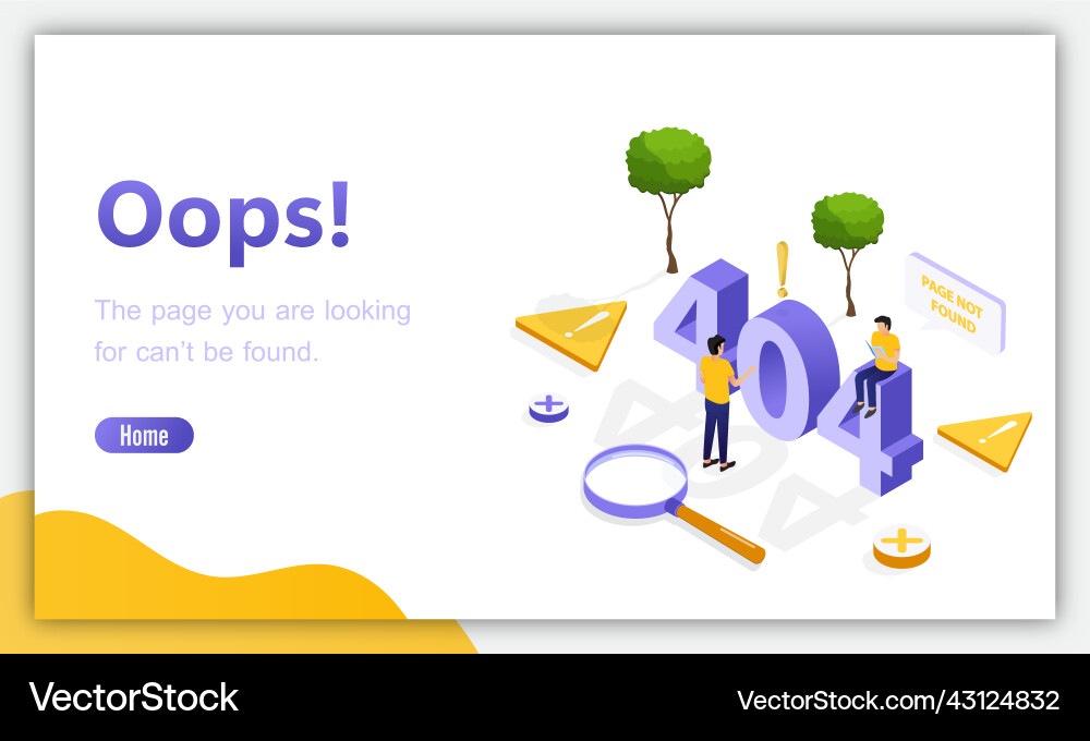 Designvorlage für Web-Seite mit 404 Fehler Designvorlage für Web-Seite mit 404 Fehler vektorbild