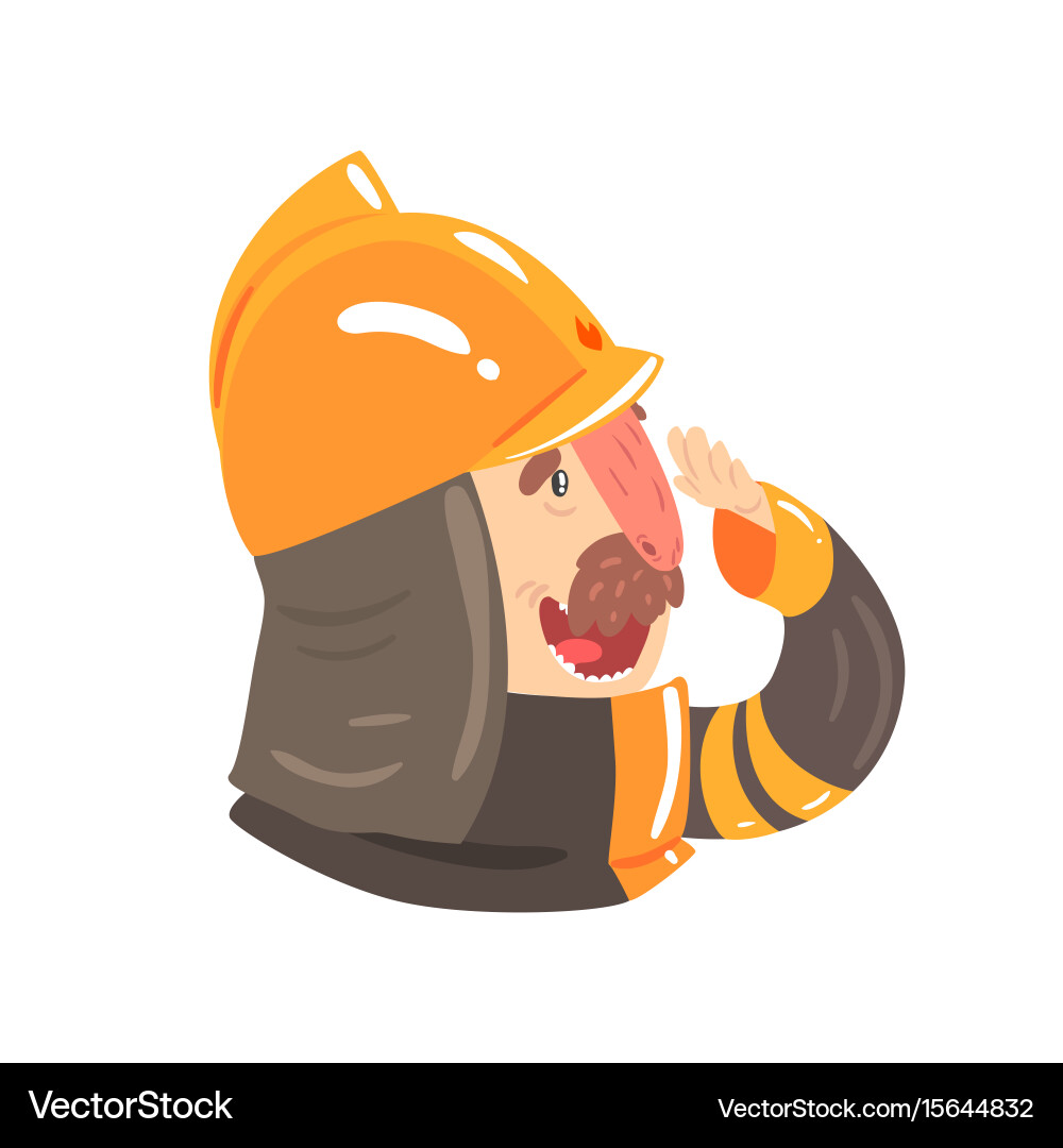 Firefighter in safety helmet and protective suit Vector Image