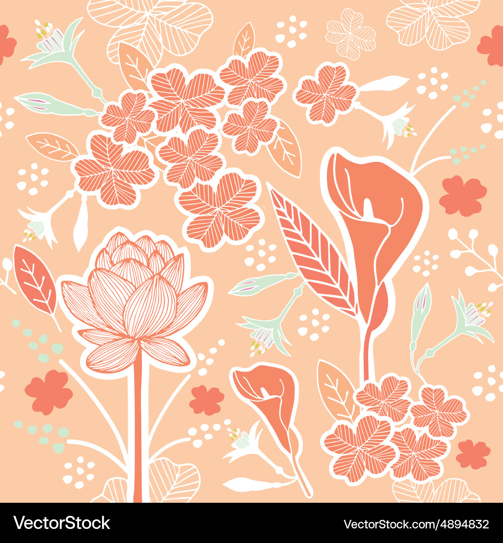 Flower pattern set 1c vector image