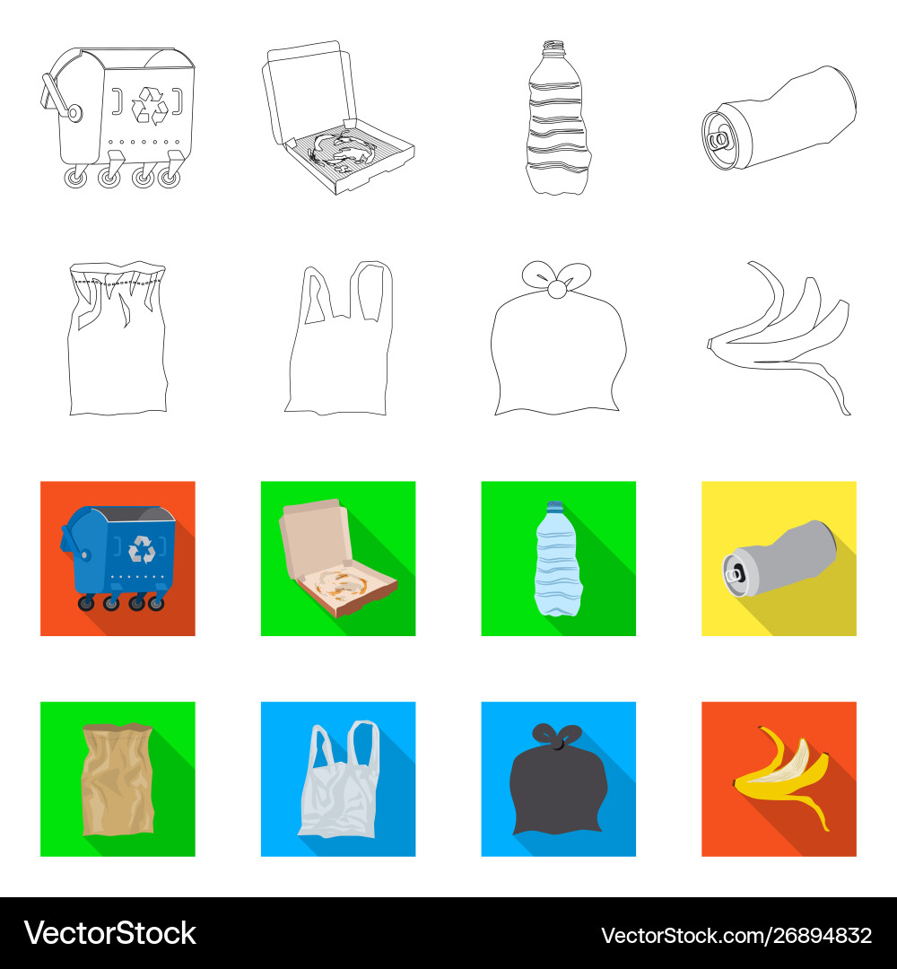 Isolated object refuse and junk icon set Isolated object refuse and junk icon set vector image
