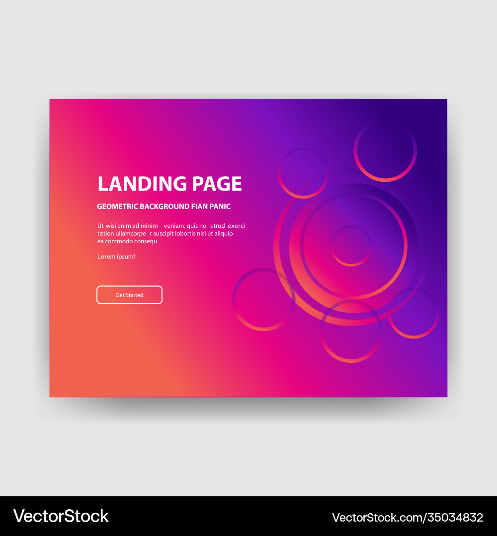 Landing page template with gradient modern webpage Landing page template with gradient modern webpage Vector Image