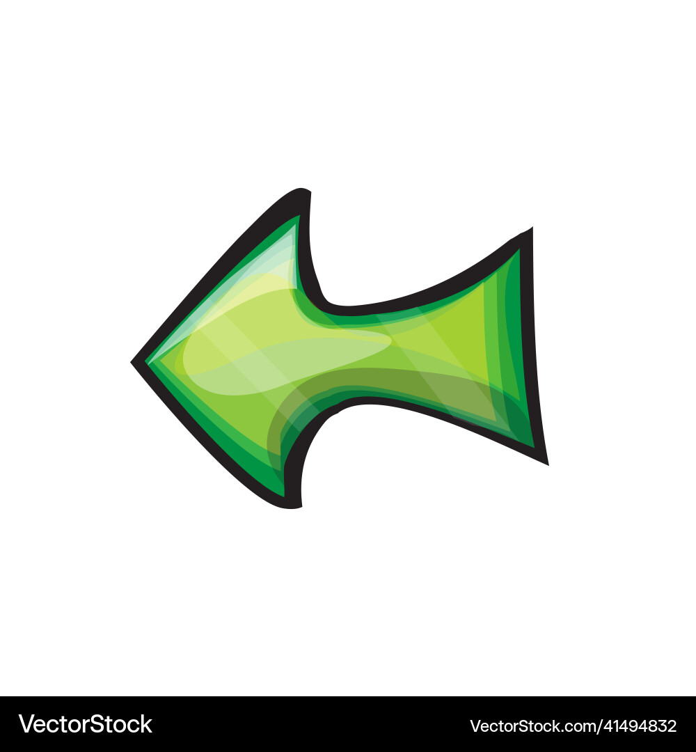 Left abstract arrow sign in green color for ui Left abstract arrow sign in green color for ui Vector Image