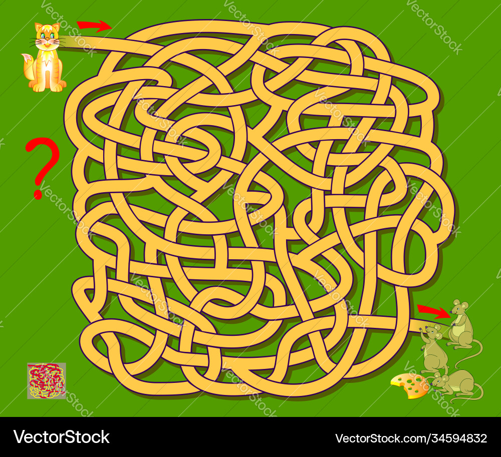 Logic puzzle game with labyrinth for children Logic puzzle game with labyrinth for children vector image
