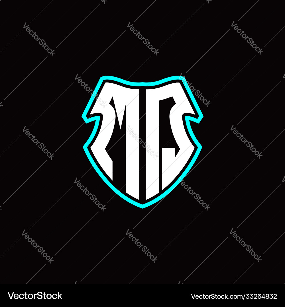 M q initial logo design with a shield shape M q initial logo design with a shield shape vector image